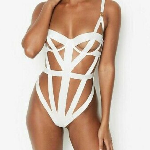 Victoria's Secret Other - new victoria's secret strappy bondage luxe bodysuit teddy med
